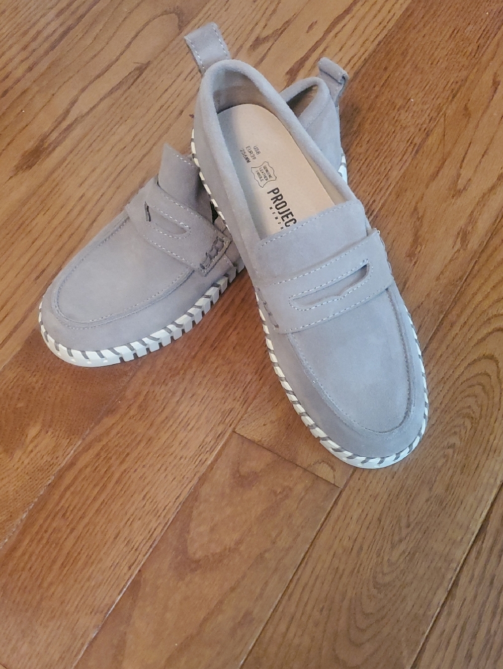 Project Cloud Grey Suede Slip-On Loafers Womens Size 8